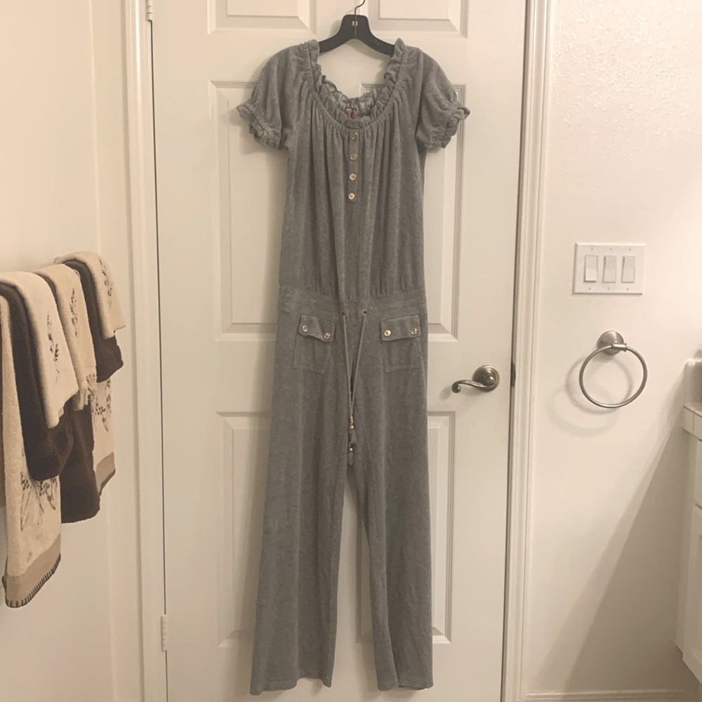 Juicy Couture French Terry jumpsuit in Heather Gray size Petite